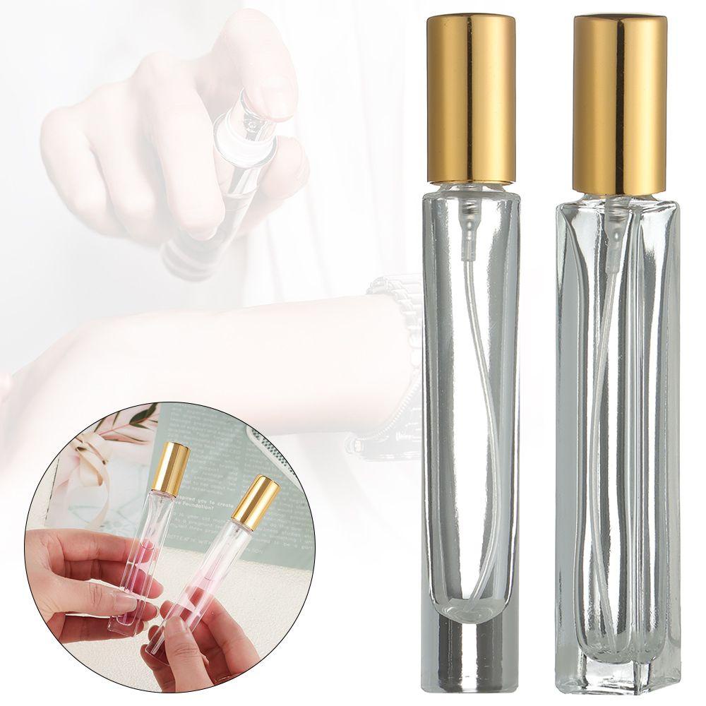 R-flower 10ML Perfume Atomizer Pria Dan Wanita Kaca Kosong Spray Pump Botol Isi Ulang Bening Kecil Dispenser Parfum