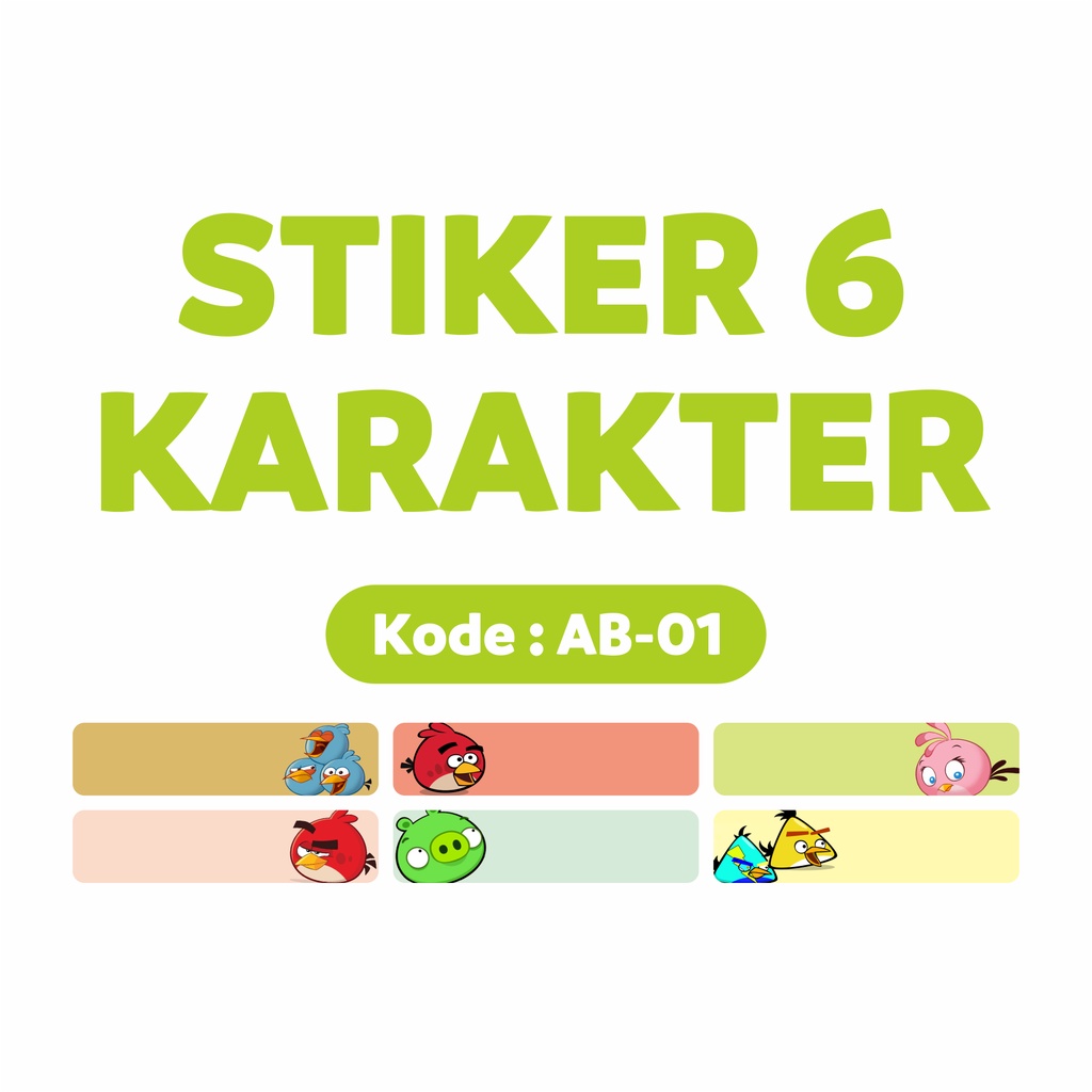 

STIKER 6 KARAKTER // AB-01 // Waterproof // Kain // BLUESTIKER