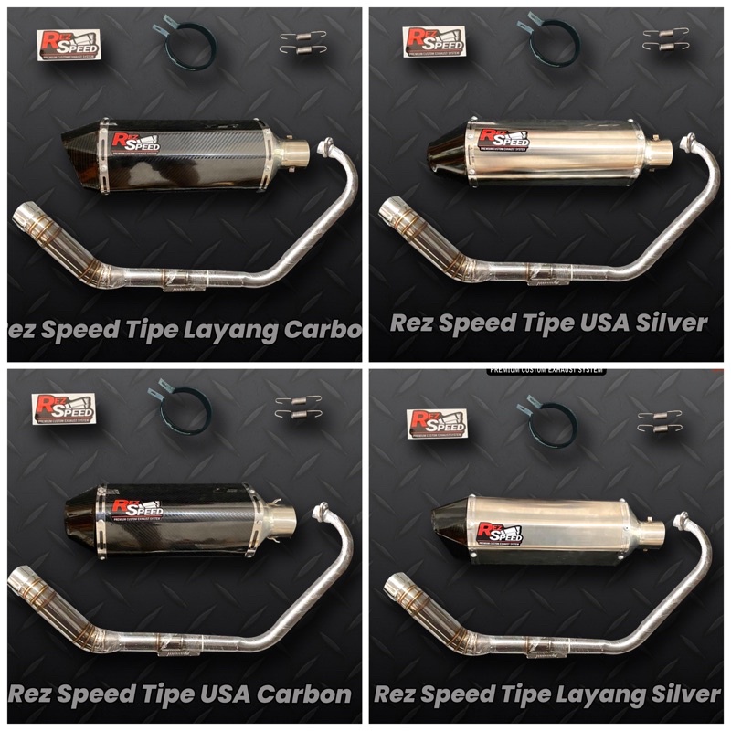 Knalpot Rez Speed model Layang dan Usa Fullsystem CBR150R CB150 R15 Vixion Nmax Vario PCX dll