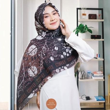 [EPGD74274] Hijab syari jumbo| jilbab Segi Empat Motif Printing | Syar i Scarf Voal Premium Etnik Series ukuran 140 x140