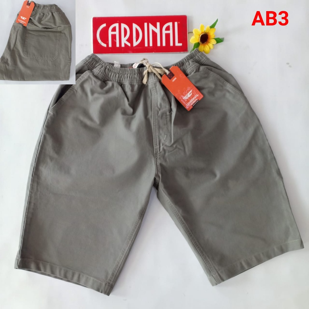 BB M-L CARDINAL CELANA PENDEK KARET KOLOR Katun Casual Soft Jeans Murah Bagus Santai Original