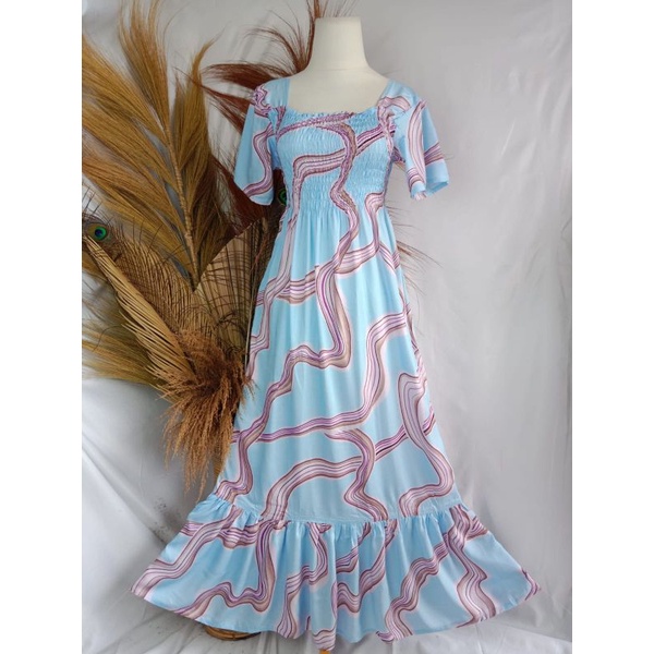 VANESSA REMPEL/ DASTER KERUT DADA REMPEL / DASTER SMOK-VANESA SKY BLUE