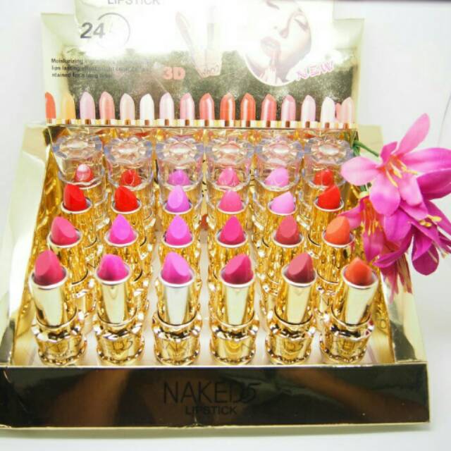 12 pcs lipstik naked 5 24h gold