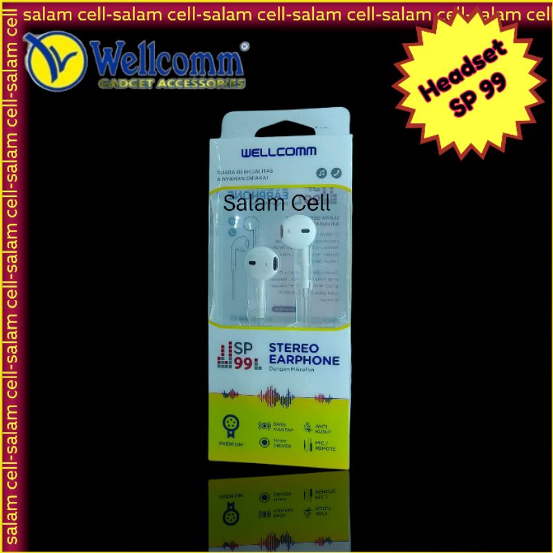 Headset WELLCOMM SP99 Bass Mantap Anti kusut Original Garansi Resmi