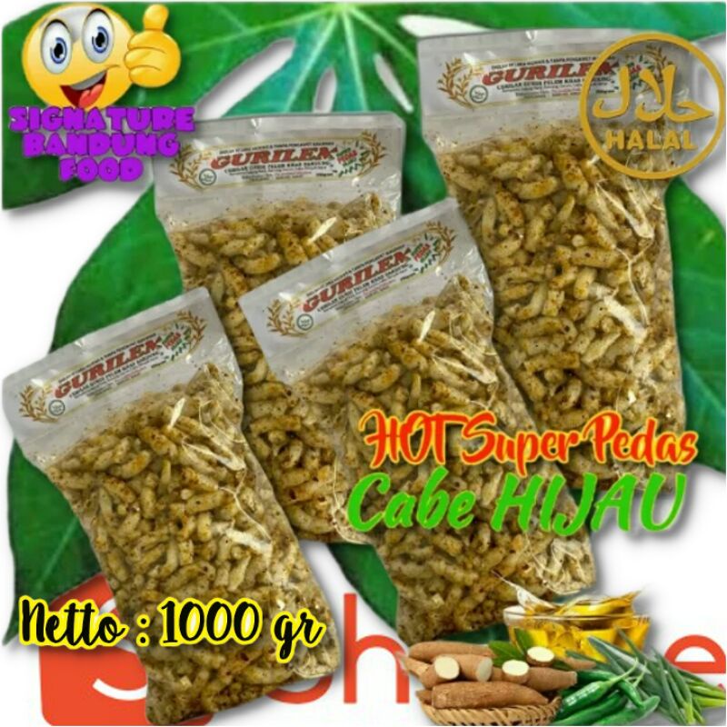 

1 Kg Gurilem Mantap Khas Bandung - Rasa HOT/Super Pedas Cabe HIJAU