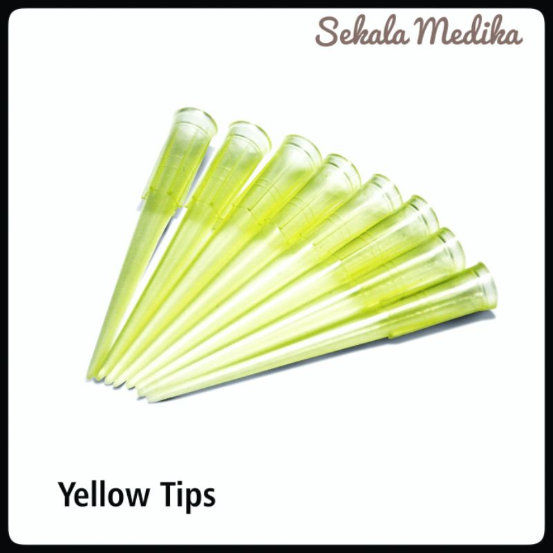 Yellow Tip Micropipet Tip Kuning (10 - 100 Microliter) Isi 1000 Pcs