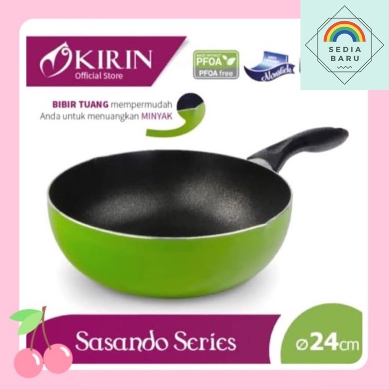 Panci Kirin - Teflon kirin sasandro deep frypan 24 cm