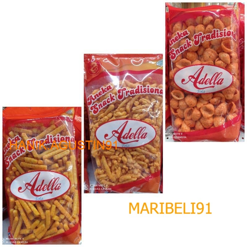 Snack adella all variant 400gr / Stik Balado / krupuk keong 400gr maribeli91