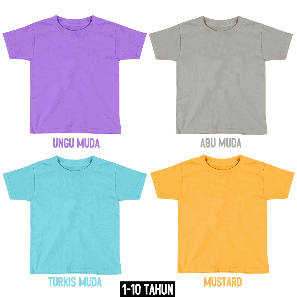 KAOS POLOS ANAK COTTON COMBED 30S 1-10 Tahun - KAOS LENGAN PENDEK LAKI-LAKI PEREMPUAN ROUND BASIC POLOSAN REGULAR UNISEX SIGN CLOTH