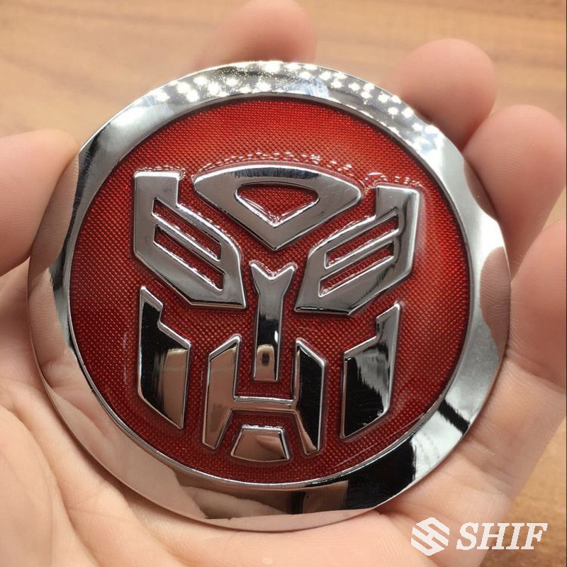 1pc Stiker Emblem / Badge Transformer Autobot Bahan Metal Warna Merah