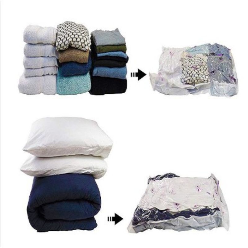 Vacum Plastik / Vacum Plastic Bag Travel / Vakum Baju Pakaian