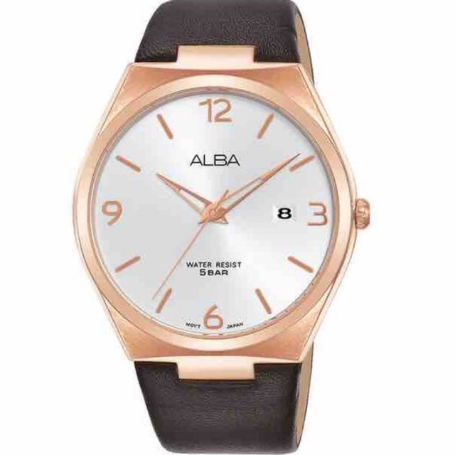 ALBA AS9H88 Prestige Rosegold Dark Brown Leather ORIGINAL