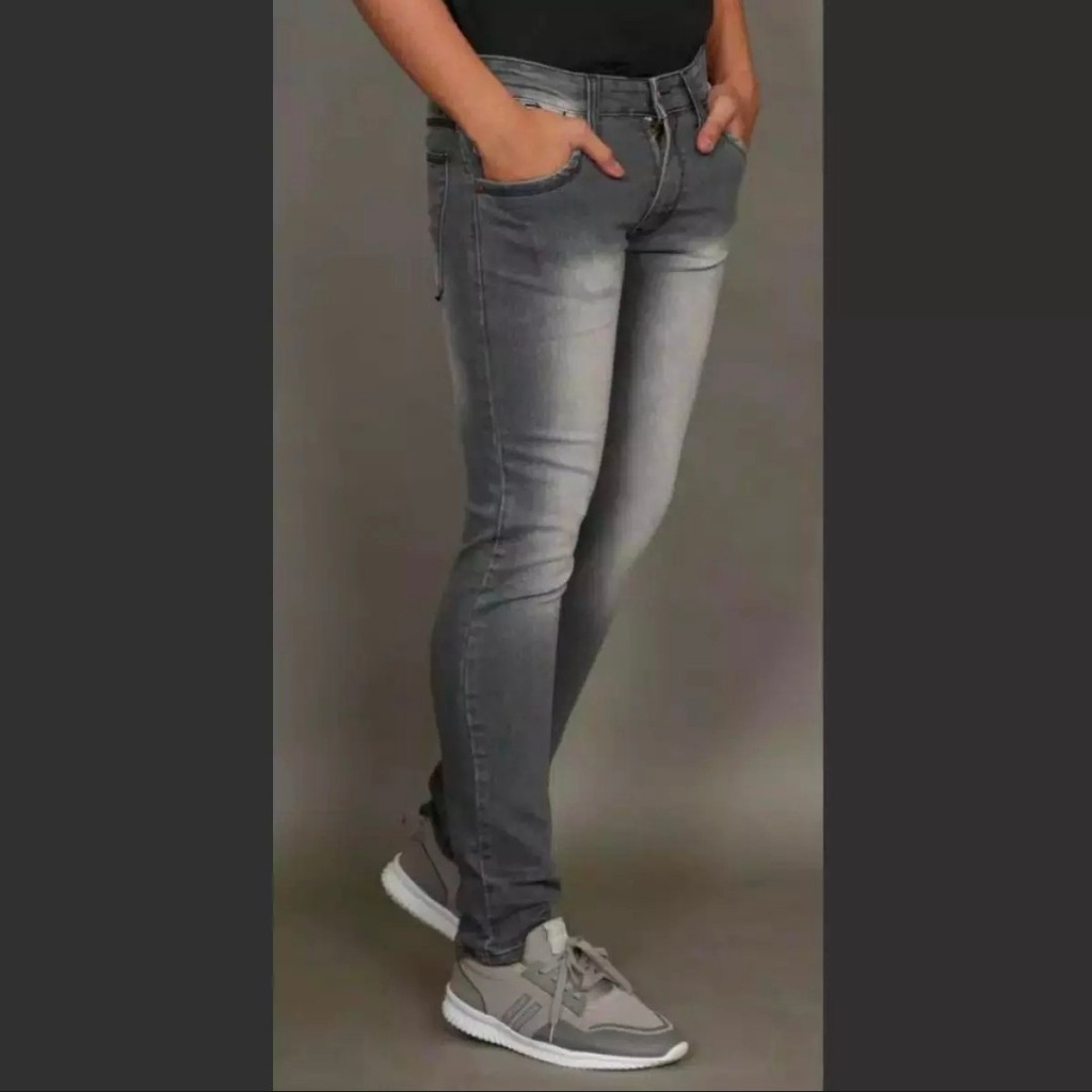 Celana Jeans Hitam Pekat / Celana Jeans Pria / Celana Jeans Slimfit Ngaret / Celana Jeans Hitam Nomi