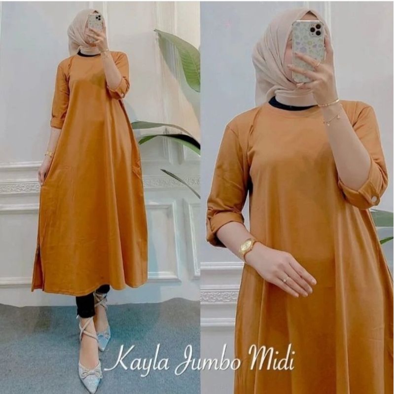 KAYLA MIDI DRESS / MIDI DRESS KEKINIAN / MIDI DRESS TERBARU / DRESS POLOS / PAKAIAN WANITA TERBARU 2022 / FASHION WANITA MUSLIM / BAJU WANITA KEKINIAN / BAJU MUSLIMAH WANITA DEWASA BAHAN COMBED 24S / PAKAIAN WANITA POLOS /