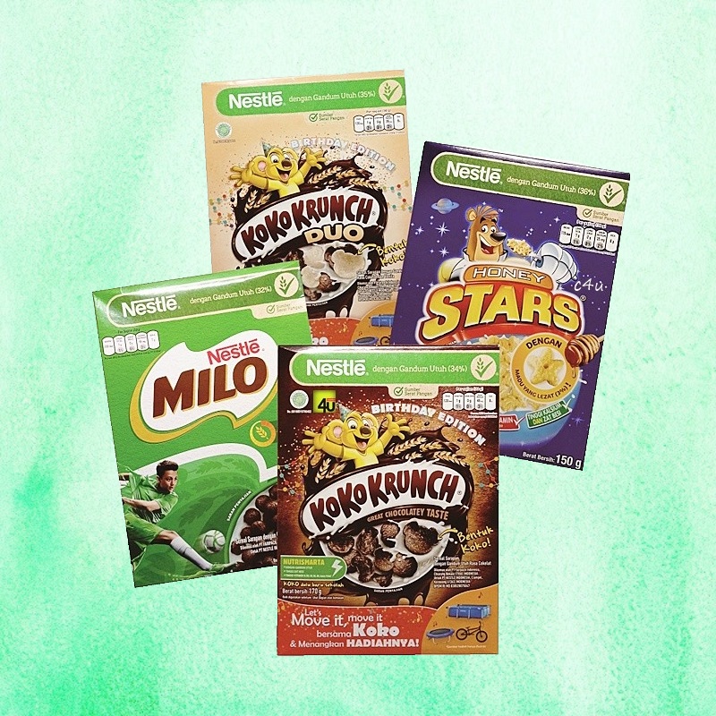 

NESTLE Cereal Box Kemasan Sedang - Milo / Honey Stars / Koko Krunch Sereal Menu Sarapan Breakfast Makan Makanan Pendamping Snack Ringan Food Susu Coklat Milk Chocolate Camilan Cemilan Sehat Bergizi Nutrisi Shoppa Corner Malang Jawa Timur