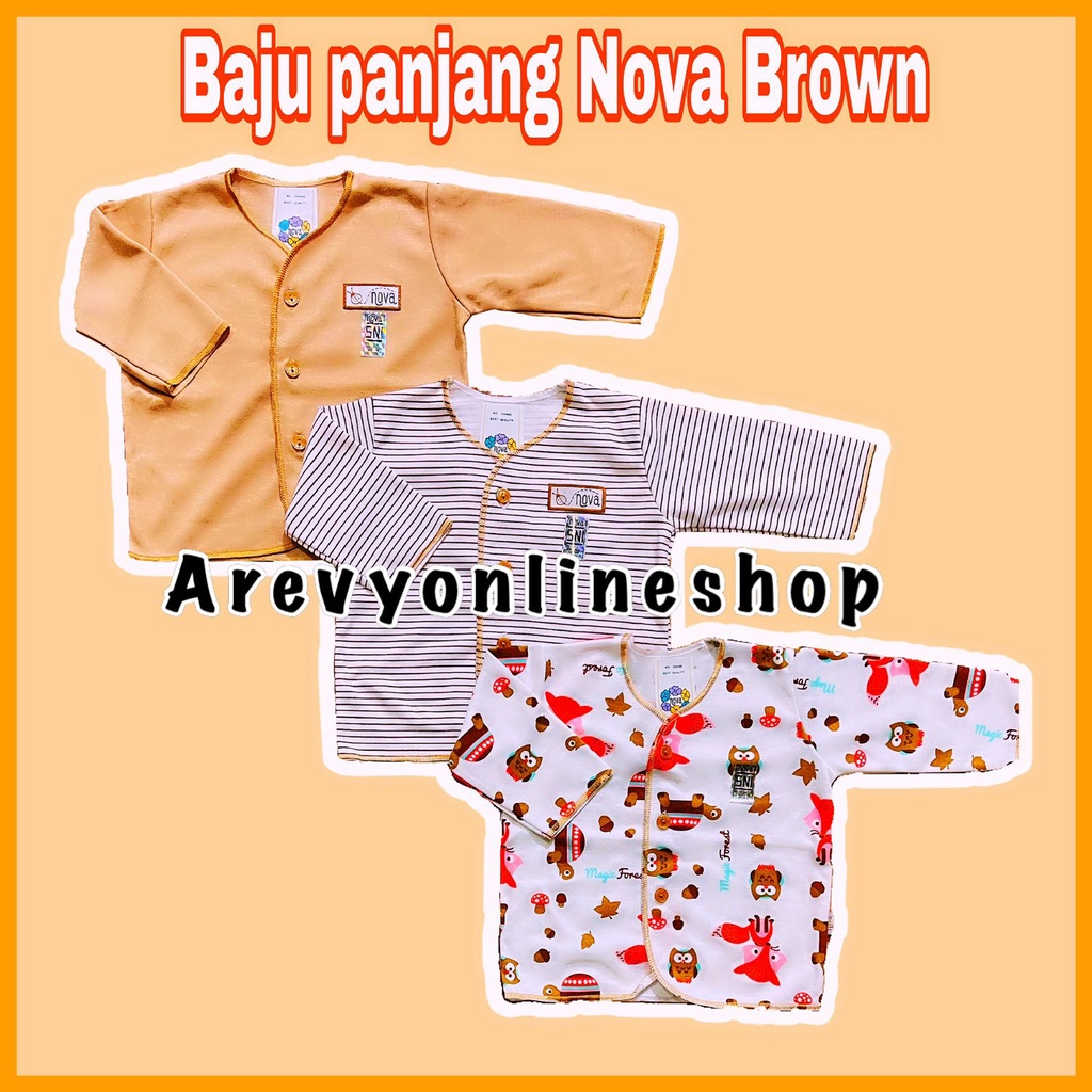 Nova 3 Pcs Baju Panjang Bayi Piyama Baby Newborn 0-4 Bulan Arevyonlineshop