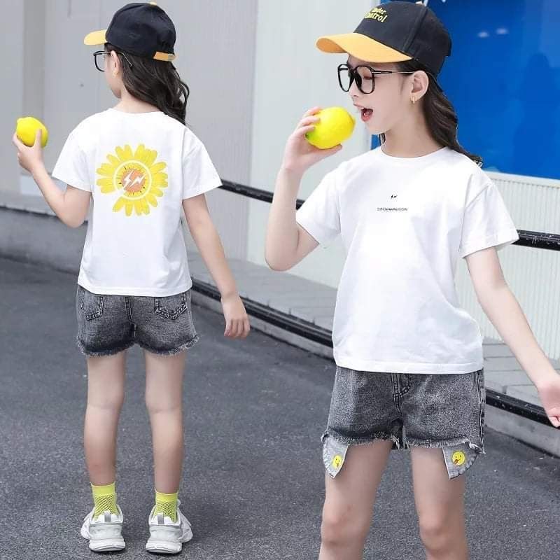 Baju Setelan Anak Perempuan Casual Smile Sun Flower