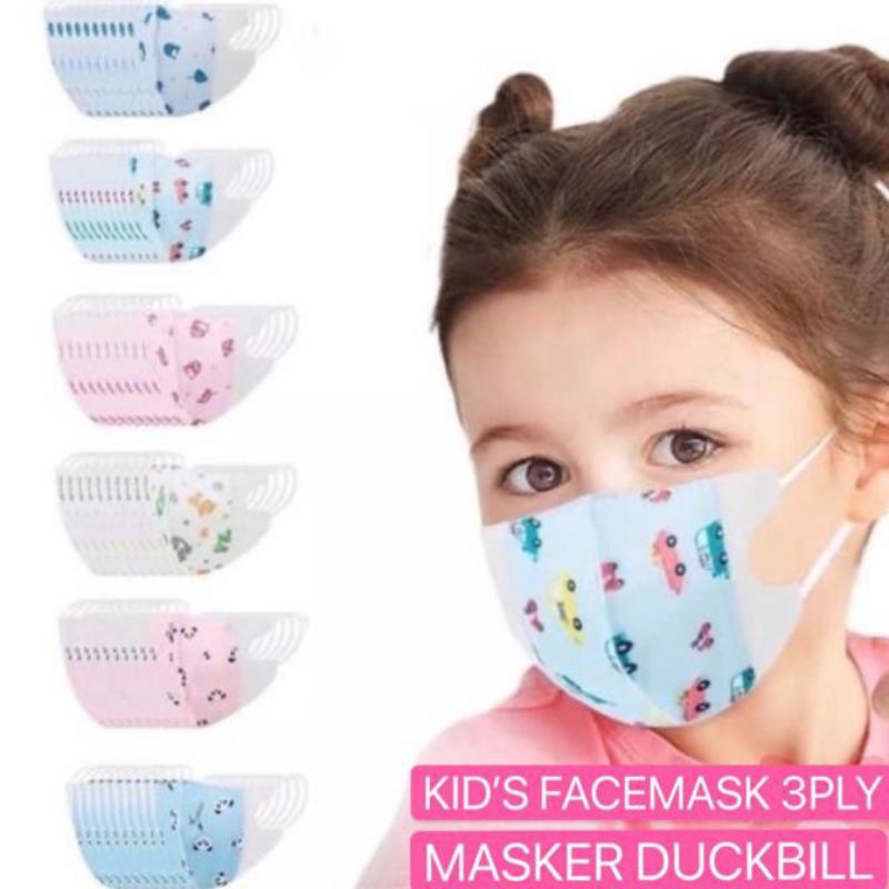 masker duckbill anak karakter lucu 3ply isi 50pcs