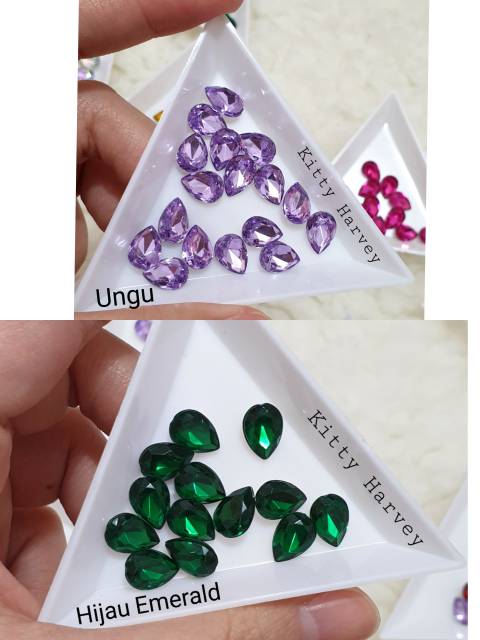 Mini Teardrop crystal | Bahan tasbih digital &amp; Nail art