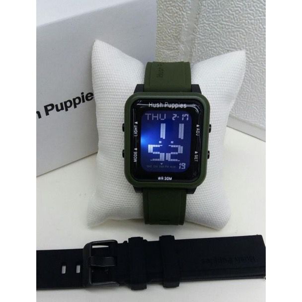 Jam Tangan Wanita HUSH PUPPIES DIGITAL 1302 Double strap Rubber