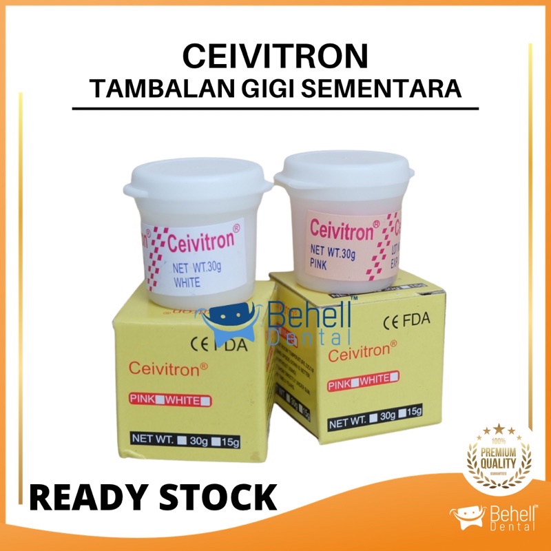 DENTAL CEIVITRON CAVIT CAVITON Bahan Tambalan Tumpatan Tambal Gigi Sementara TS Putih Pink Temporary Tooth Filling Mirip Gic / Glass Ionomer Cement ORIGINAL ASLI ORI BEHELDENTAL