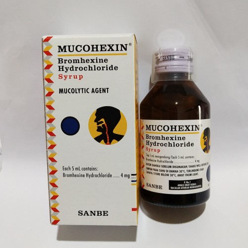 Mucohexin Elixir Syrup  120ml Mucolytic Agent Pengencer Dahak ORIGINAL-BPOM