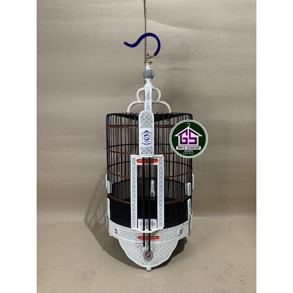 SANGKAR KANDANG ANIS WAMBI EBOD JAYA FULL AKRILIK FIBER PUTIH