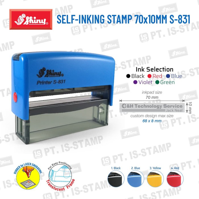 

Unik Shiny Self Inking Stamp 70x10mm S 831 Berkualitas