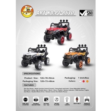 MAINAN ANAK MOBIL AKI PACIFIC JEEP PJ - 8610 / MOBIL AKI ANAK / MOBIL AKI MAINAN ANAK