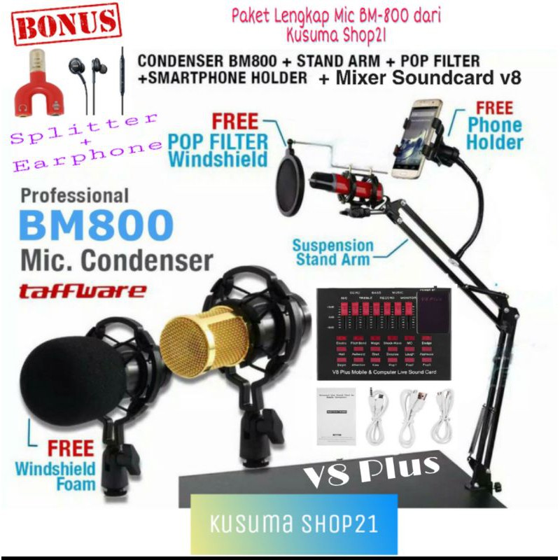 Paket Lengkap Rekaman Microphone BM-800 / Paket Rekaman Microphone BM800 Terlaris