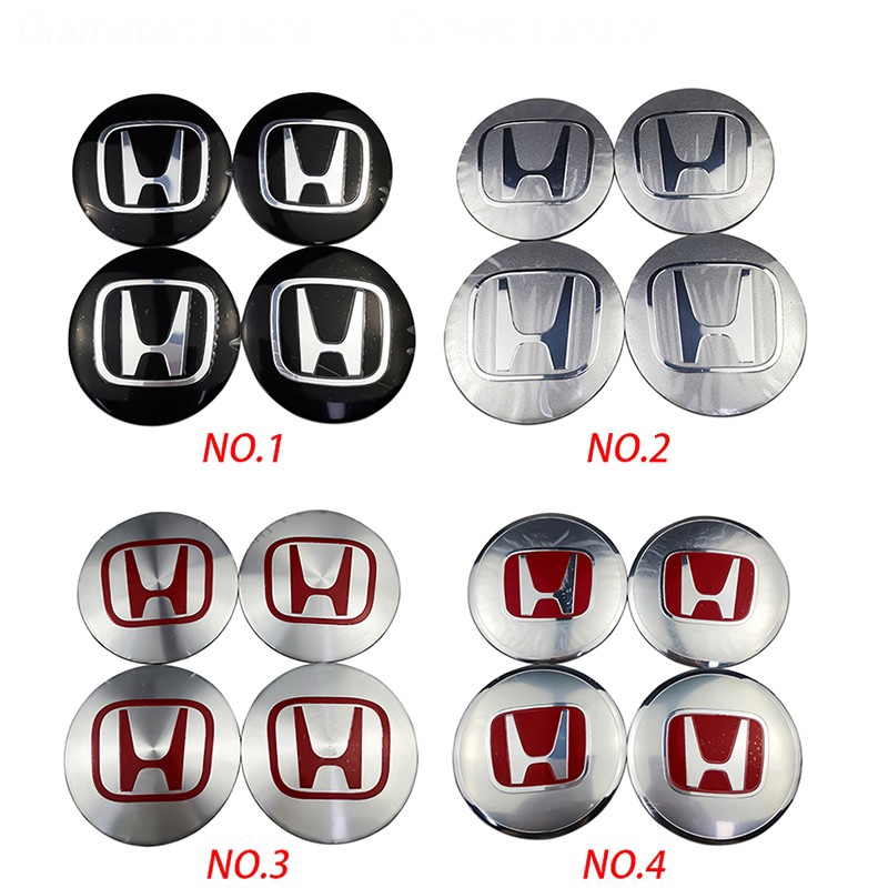 4pcs Stiker Emblem Badge Logo Night Knight Honda Mugen Power 56mm Untuk Velg Hub Mobil