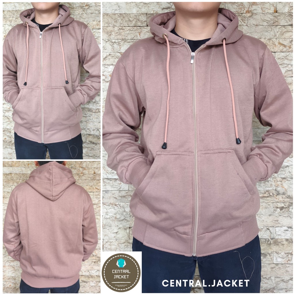 JAKET HOODIE ZIPPER POLOS - SWEATER HOODIE FLEECE TEBAL UNISEX