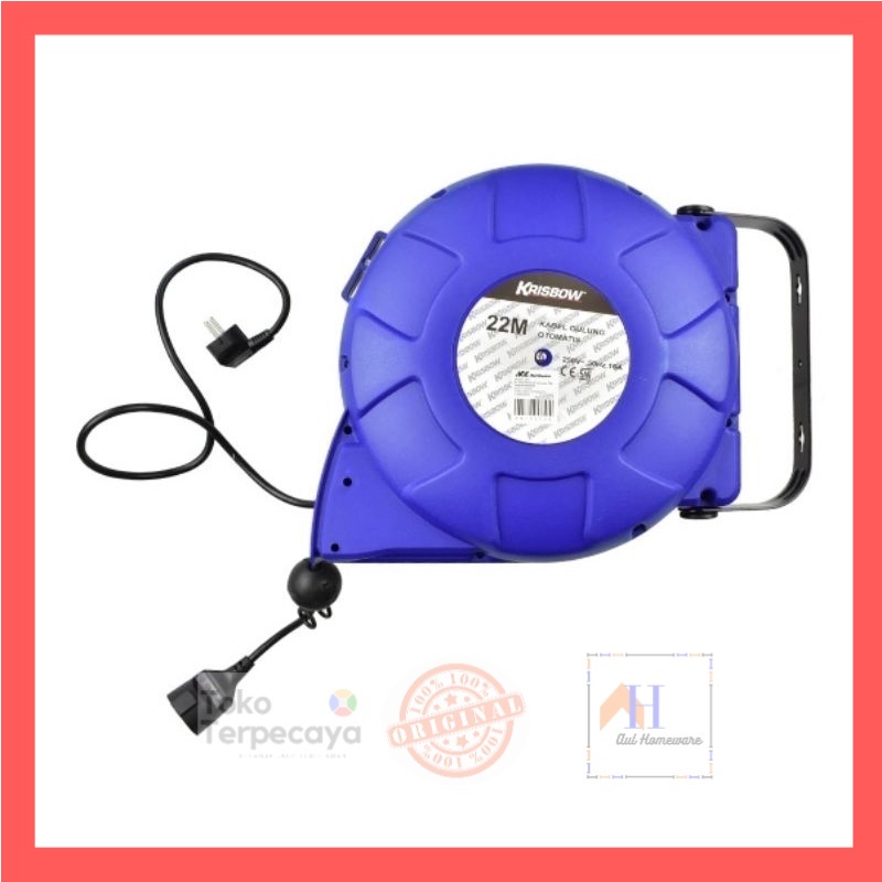 Krisbow Kabel Roll Otomatis 22 Mtr/Kabel Roll