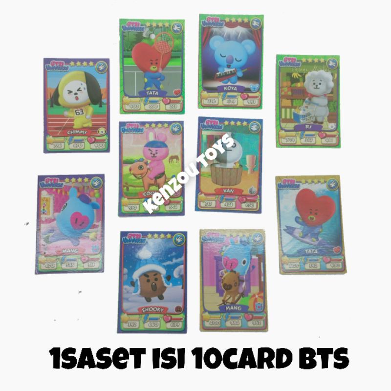 Trading Card Game Kartu Foil Boboboy Bts Bt21 Per 12Saset