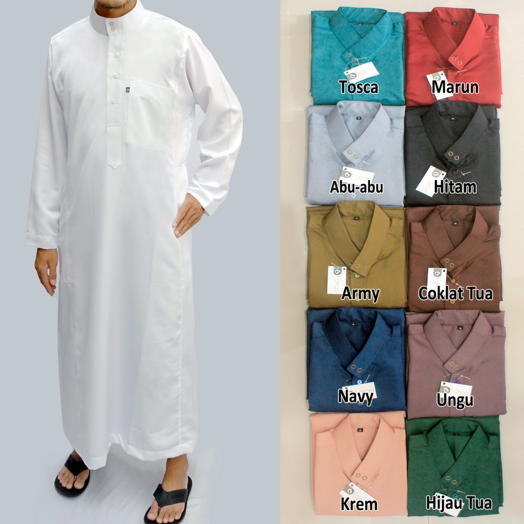 Jubah Saudi / Gamis Pria / Baju Muslim Koleksi Farrasi 