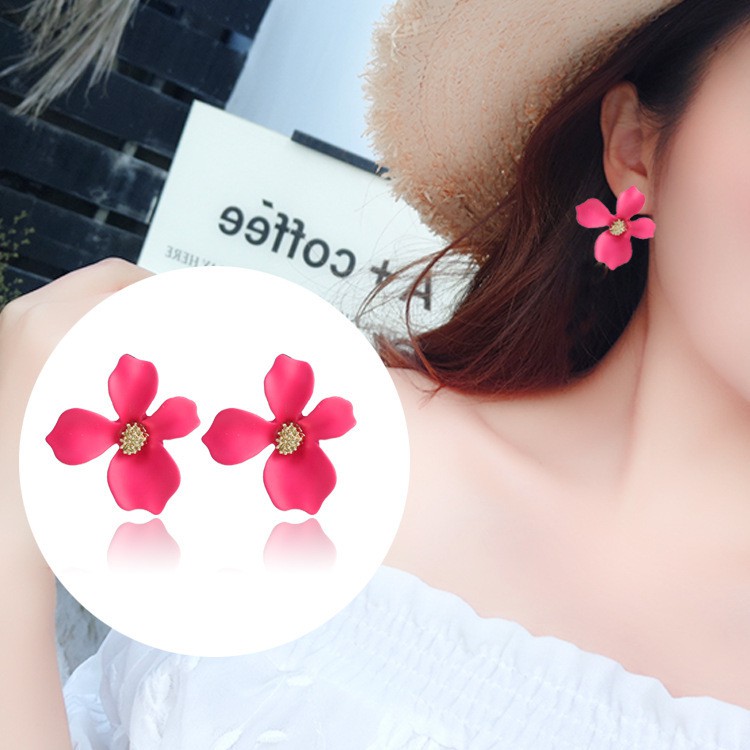 1 Anting Tusuk Motif Bunga Aksesoris Fashion Anting Wanita-5