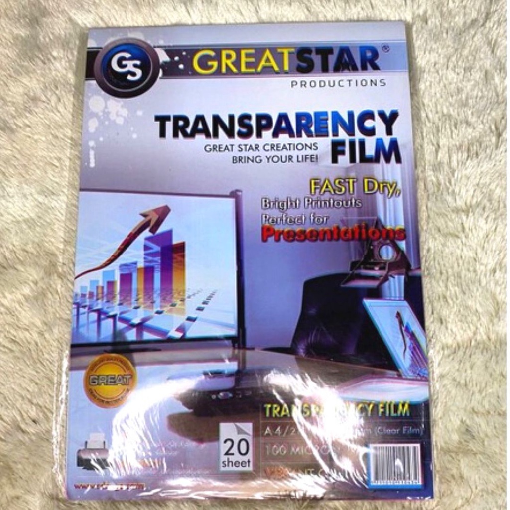 

Transparancy film A4/20 LEMBAR (For Inkjet/dye Ink(