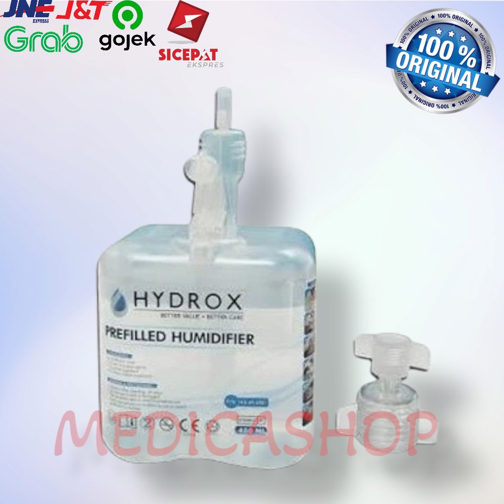 Hydrox prefilled humidifier GEA/Cairan Air Murni/Air Oksigen Steril/Air Oksigen murni/