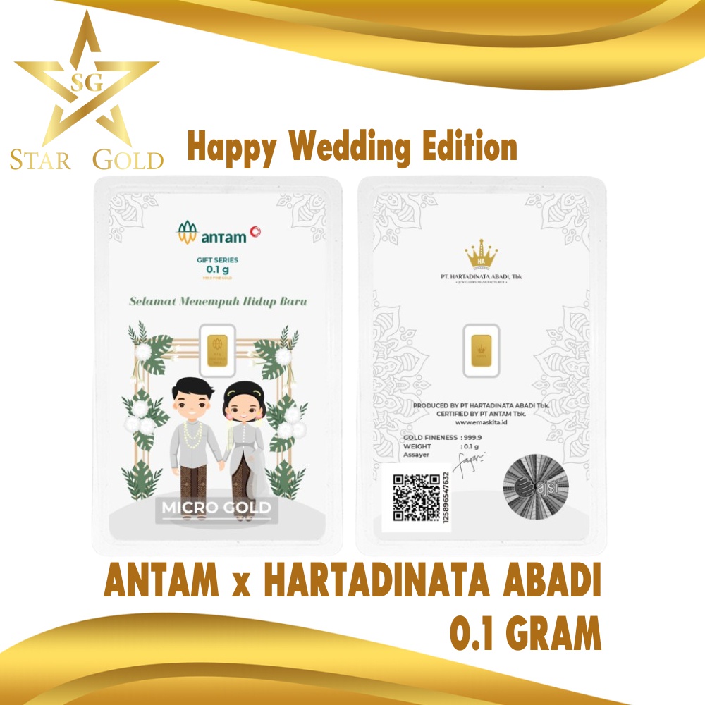 Star Gold Logam Mulia Micro Gold Antam Hartadinata 0.1 Gram Wedding Tradisional Series