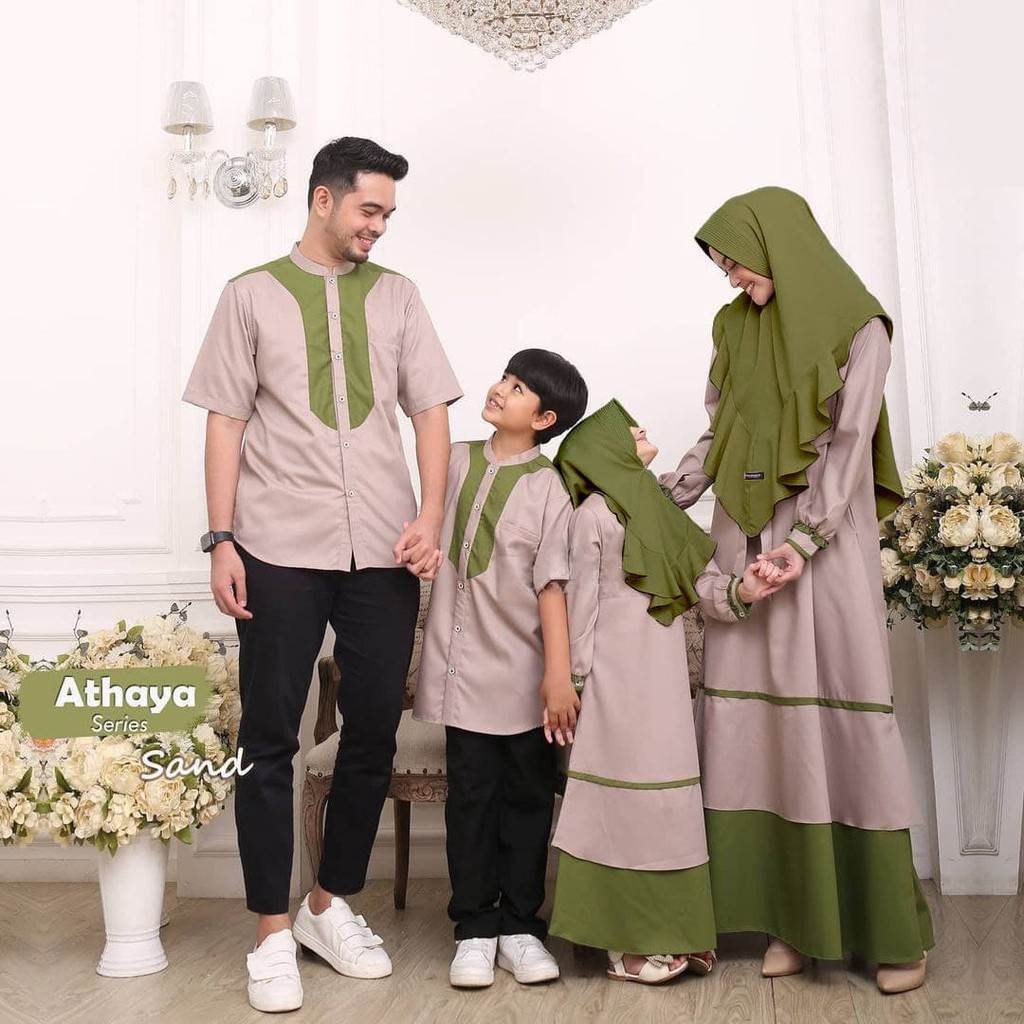 PO SARIMBIT LEBARAN (2021) ATHAYA FAMILY GAMIS PLUS KHIMAR- BAJU COUPLE KELUARGA TERBARU