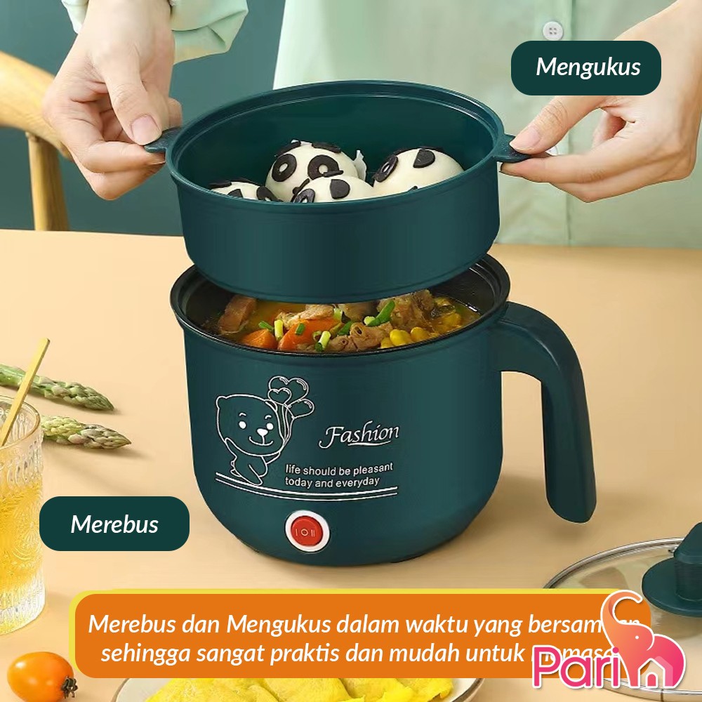 PARIM Panci Penggorengan / Panci listrik Panci Rice Cooker Multifungsi Warna Hijau 0.8Liter  PR-801