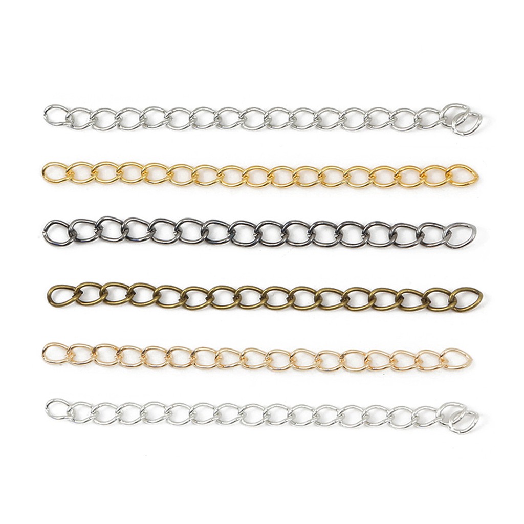 [Daidifen] 50pcs 50/70mm Rantai Ekstensi Perak- Rantai Ekor untuk DIY Gelang, Kalung & Temuan Perhia