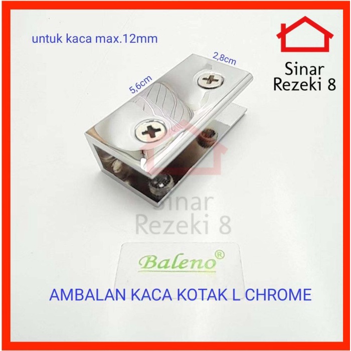 Ambalan Kaca Jepit Kotak L CH Tatakan Penyangga Kaca Penjepit Ambalan