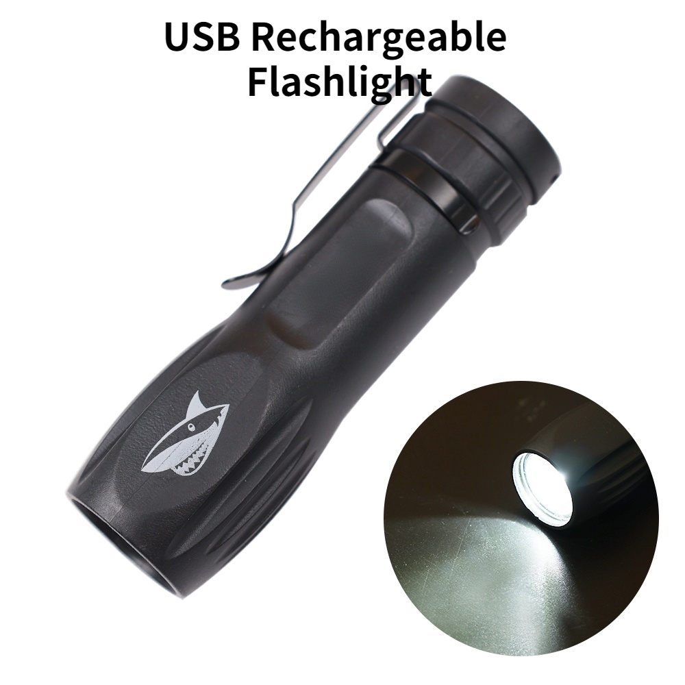 Lampu Senter Led Mini Rechargeable Super Terang Bahan Abs Untuk Petualangan / Camping / Riding / Hiking