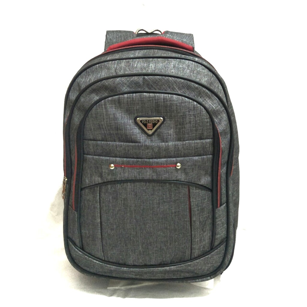 Polo Regsno Tas Ransel Pria Dan Wanita Tas Punggung Backpack - Grey