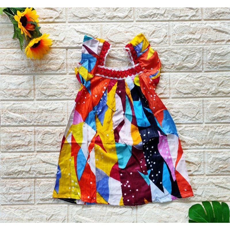 DRESS RENDA anak bahan rayon dress batik bayi