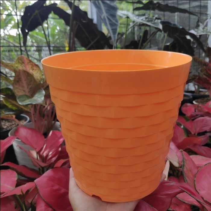 Pot Bunga T&T SJP Pot Bata 19 Orange / Pot Tanaman / Plastik