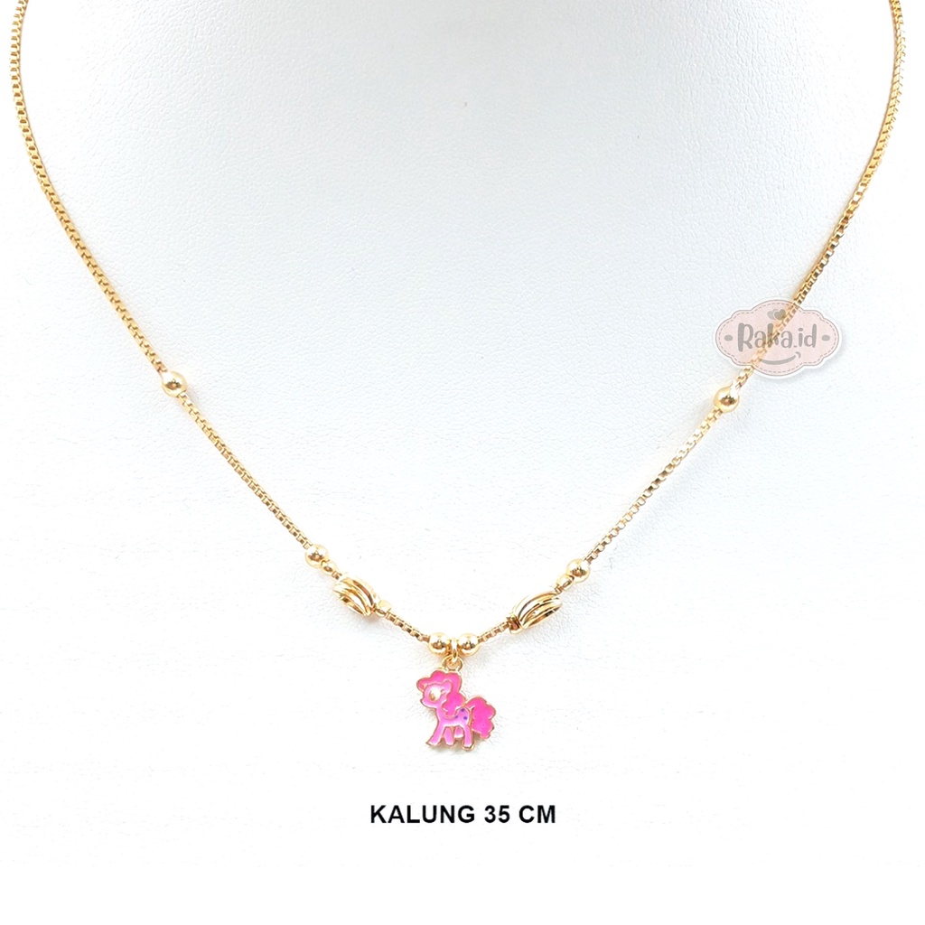 Kalung Anak Rantai Italy Motif Bandul Unicorn Pink Perhiasan Cantik Anak 869