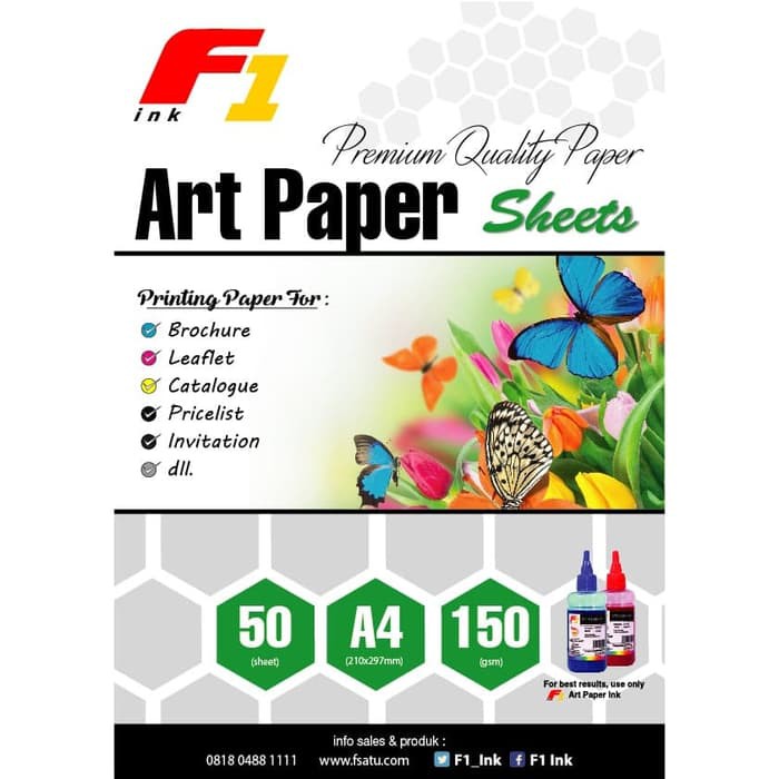 

Kertas Art Paper Ukuran A3 dan A4 50 Lembar 150gsm