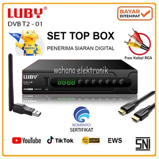 Set Top Box Luby DVB T2 01 TV Siaran Digital Receiver STB BISA Youtube & Rekam Siaran TV